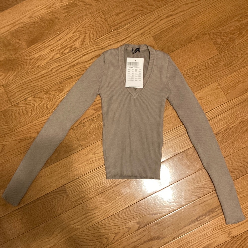 Brown, ribbed Brandy Melville Long Sleeve